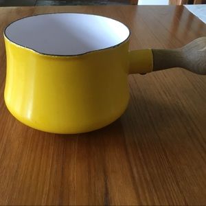 Vintage Yellow Dansk Kobenstyle Enamel Pot